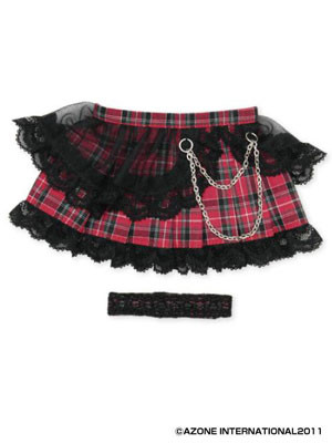Punk Pleated Skirt And Red Garter Set, Azone, Accessories, 1/3, 4580116034220